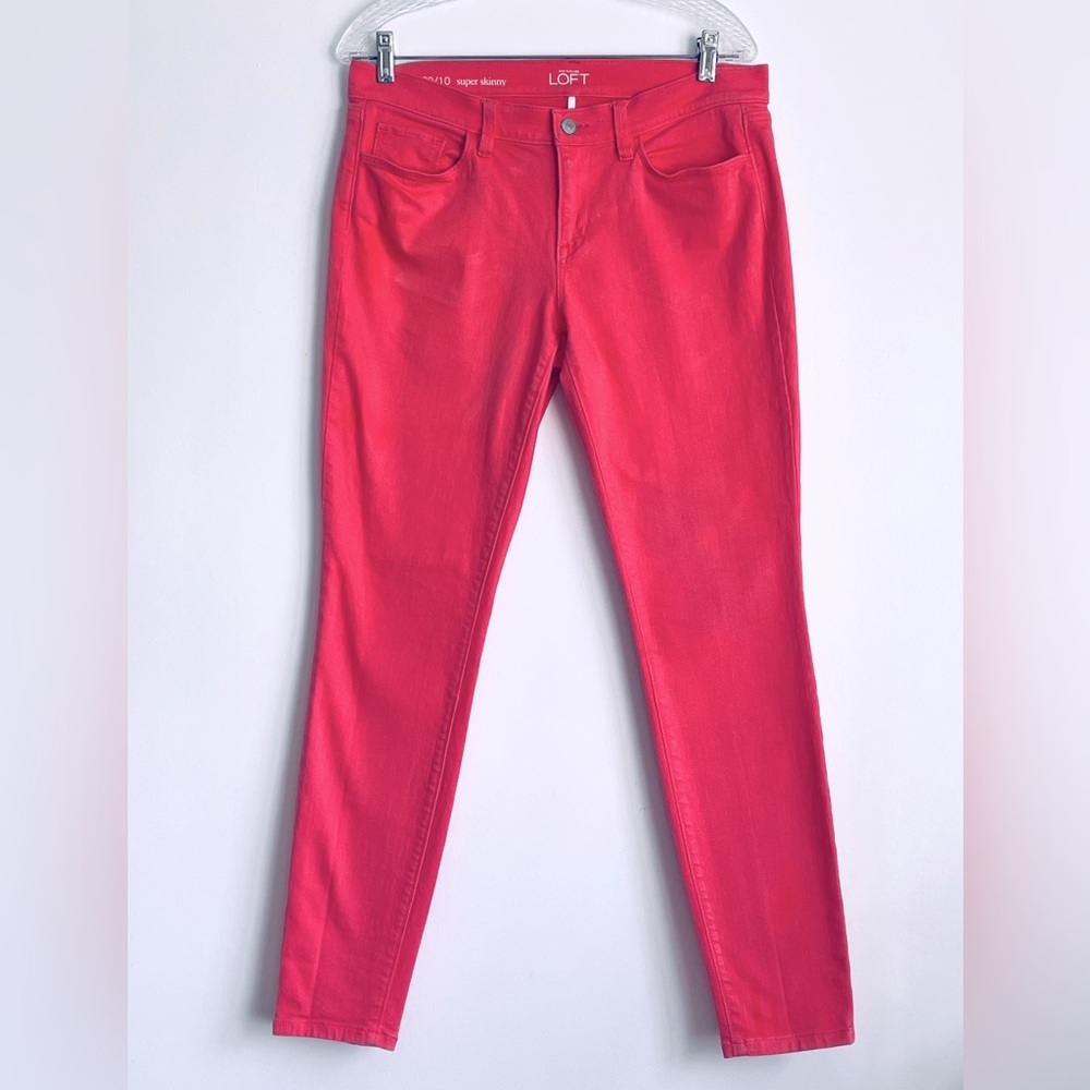Size 10 (30) LOFT Super Skinny Jeans- Coral